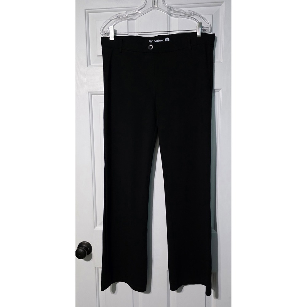 Betabrand Dress Pant Yoga Pants Black Straight Leg XL